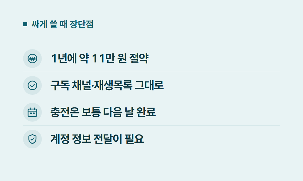 유튜브프리미엄싸게 싸게 쓸 때 장단점