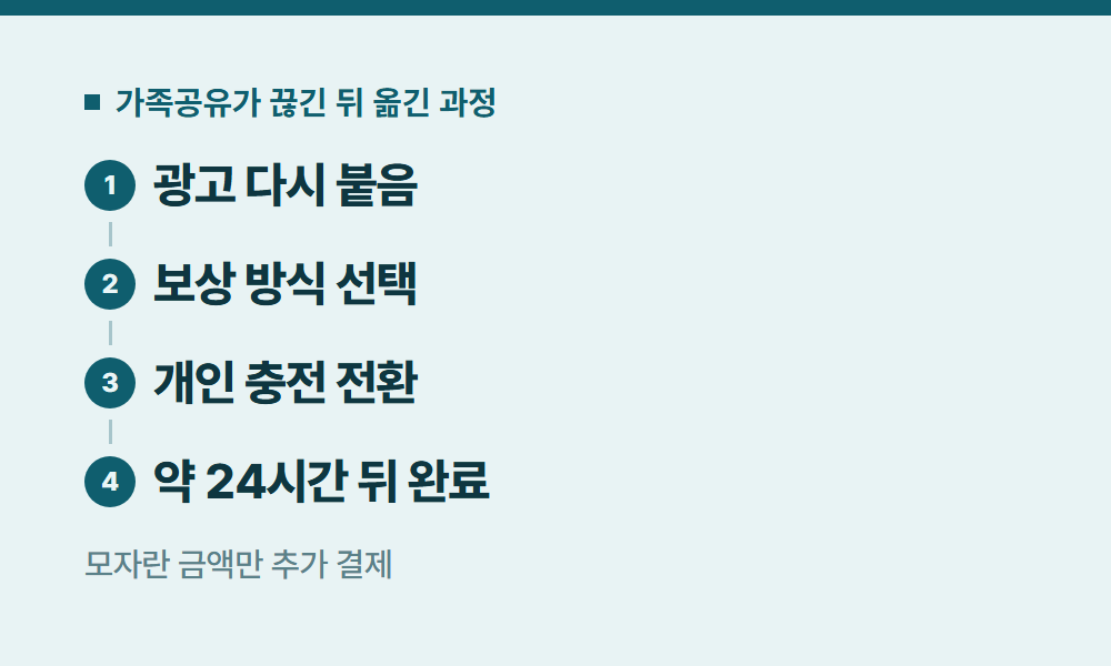 유튜브요금제 가족공유가 끊긴 뒤 옮긴 과정