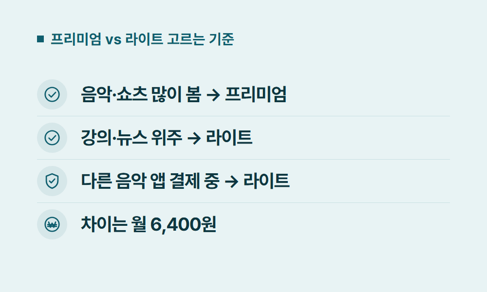 유튜브프리미엄요금제 프리미엄 vs 라이트 고르는 기준