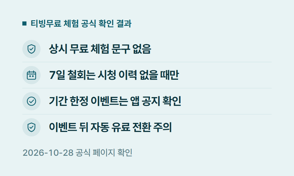 티빙무료 티빙무료 체험 공식 확인 결과