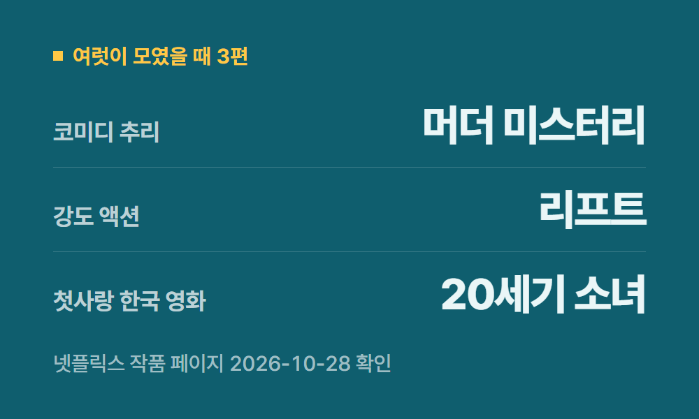 넷플릭스추천영화 여럿이 모였을 때 3편
