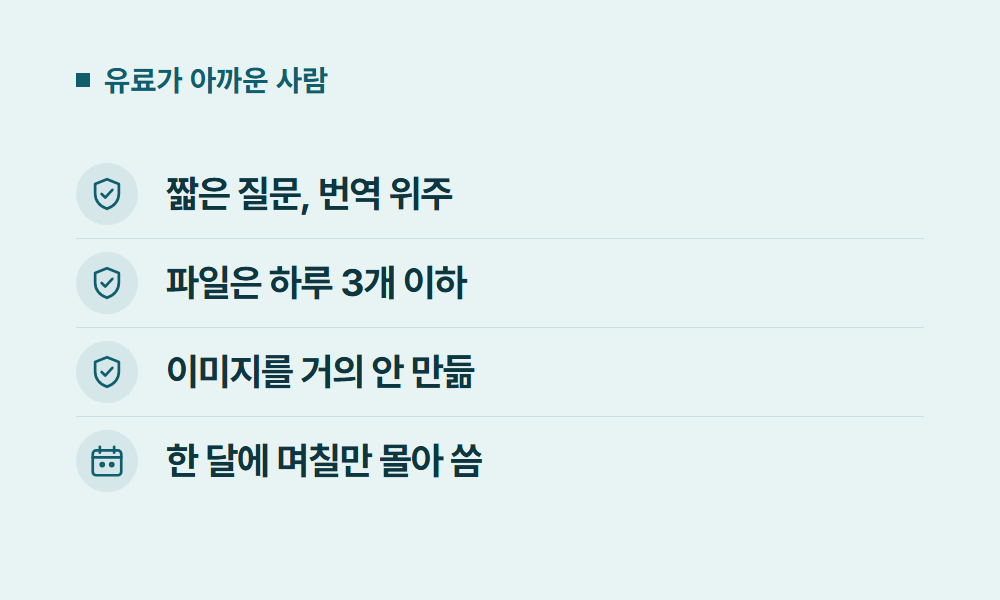 챗지피티유료 유료가 아까운 사람