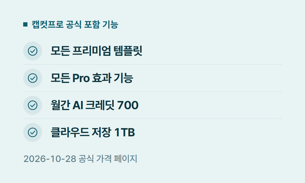 캡컷프로 캡컷프로 공식 포함 기능