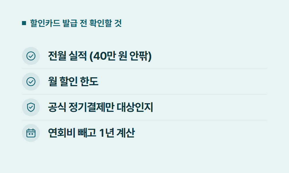 유튜브프리미엄할인카드 할인카드 발급 전 확인할 것