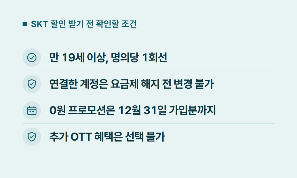 SKT유튜브프리미엄할인 SKT 할인 받기 전 확인할 조건