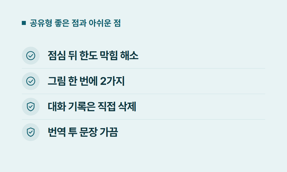 챗GTP 공유형 좋은 점과 아쉬운 점