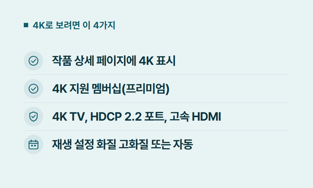 넷플릭스프리미엄 4K로 보려면 이 4가지