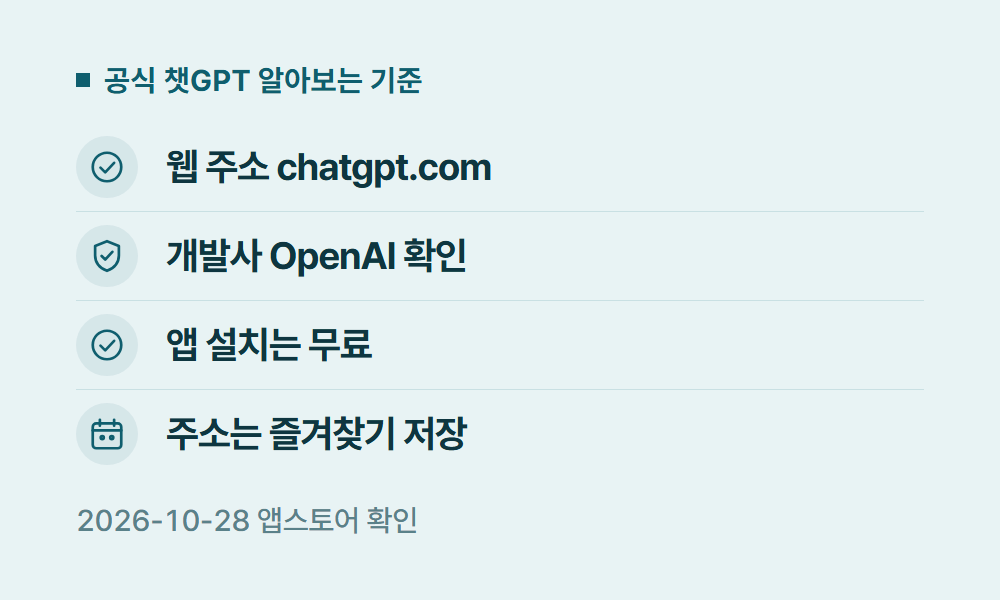 GPTCHAT 공식 챗GPT 알아보는 기준