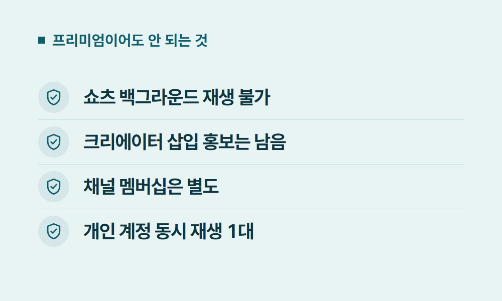 유튜브프리미엄혜택 프리미엄이어도 안 되는 것