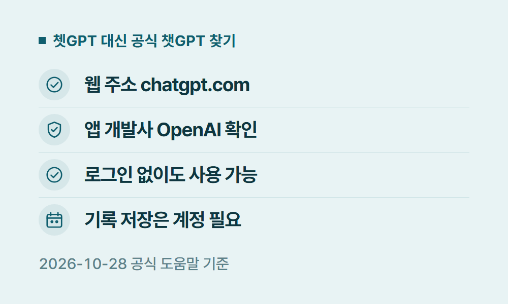 쳇GPT 쳇GPT 대신 공식 챗GPT 찾기