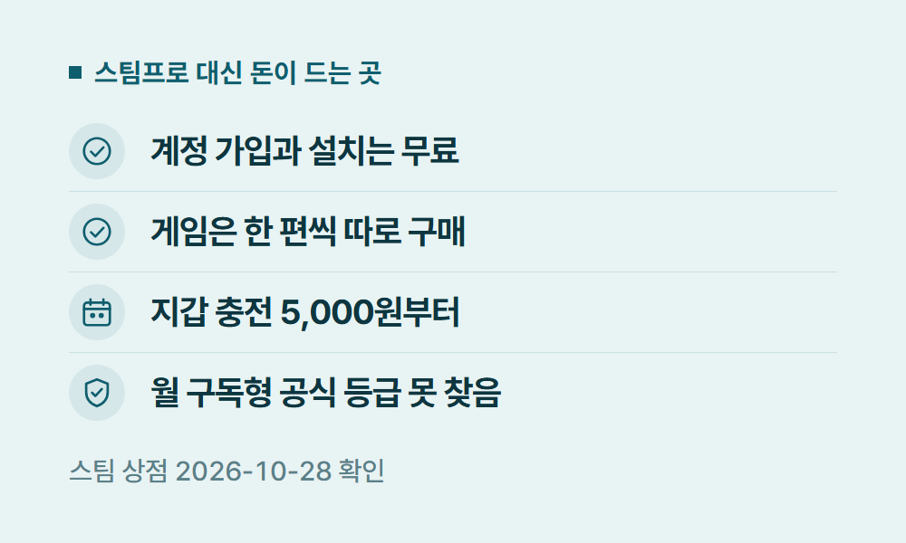 스팀프로 스팀프로 대신 돈이 드는 곳