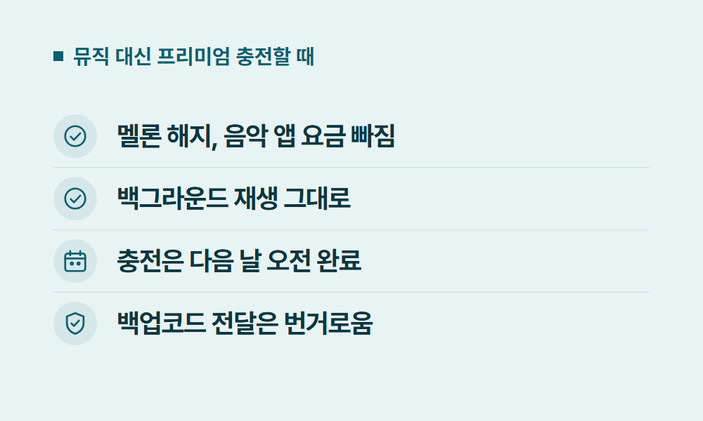유튜브뮤직프리미엄가격 뮤직 대신 프리미엄 충전할 때