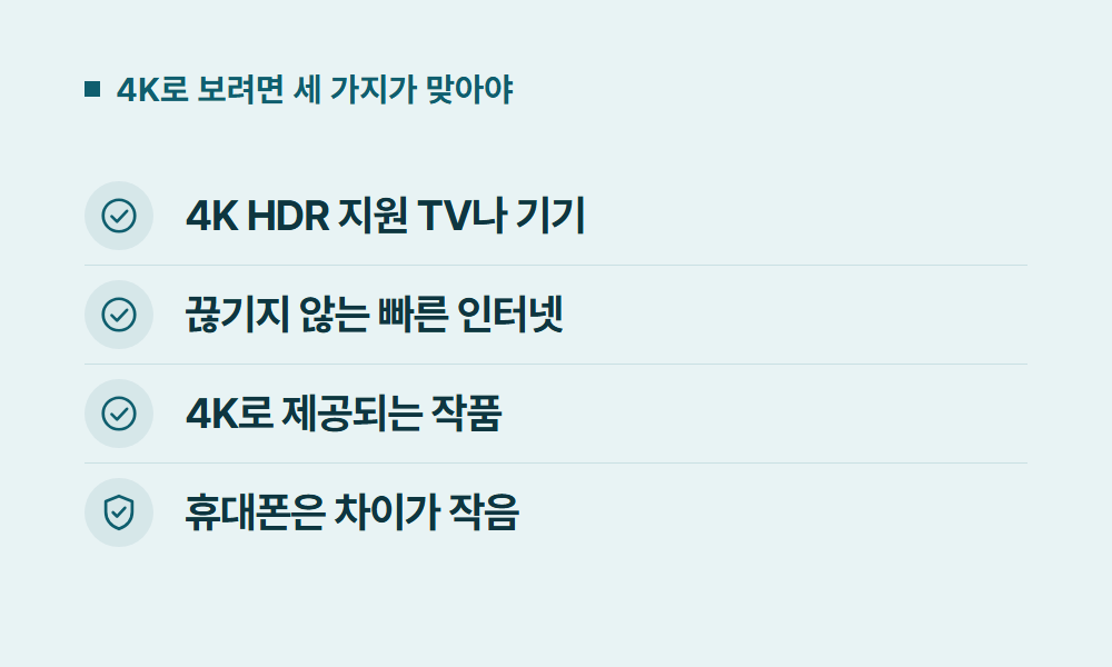 디즈니플러스프리미엄 4K로 보려면 세 가지가 맞아야