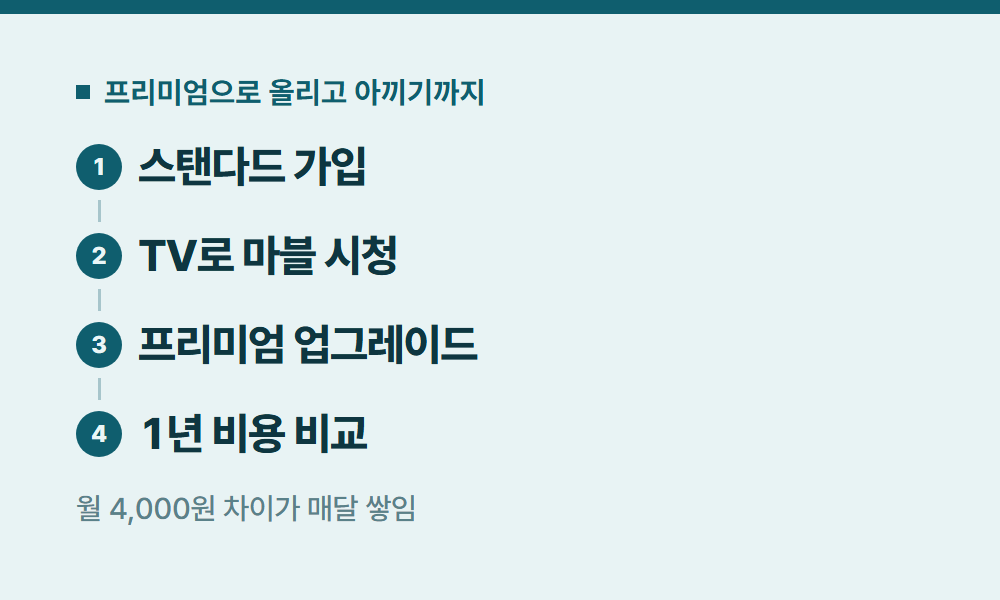 디즈니플러스프리미엄 프리미엄으로 올리고 아끼기까지