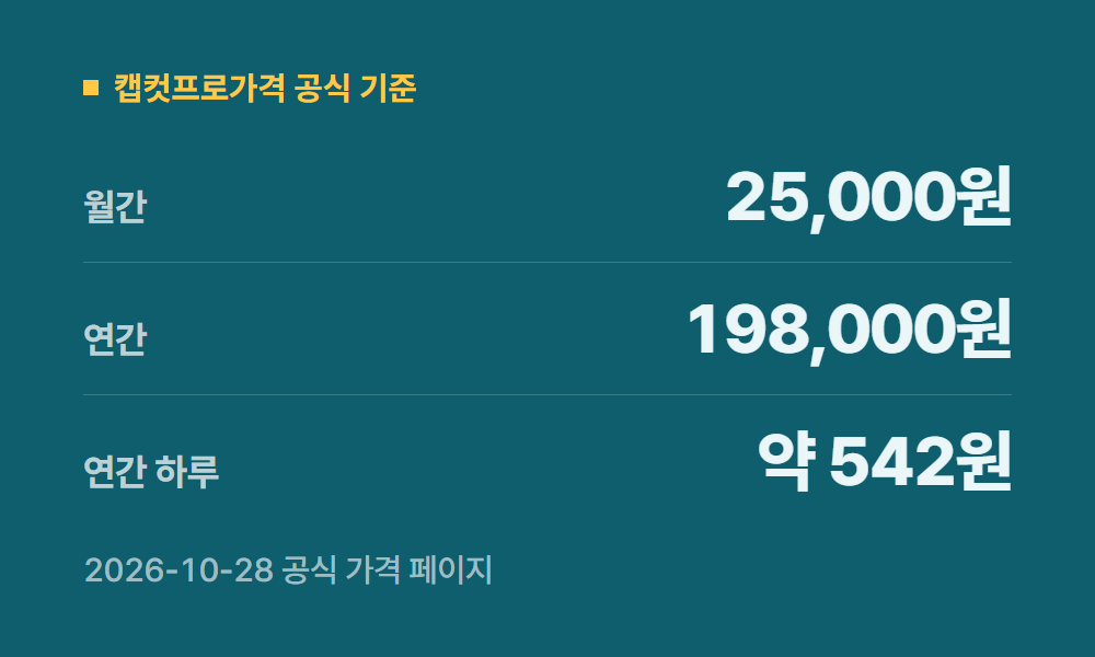 캡컷프로가격 캡컷프로가격 공식 기준