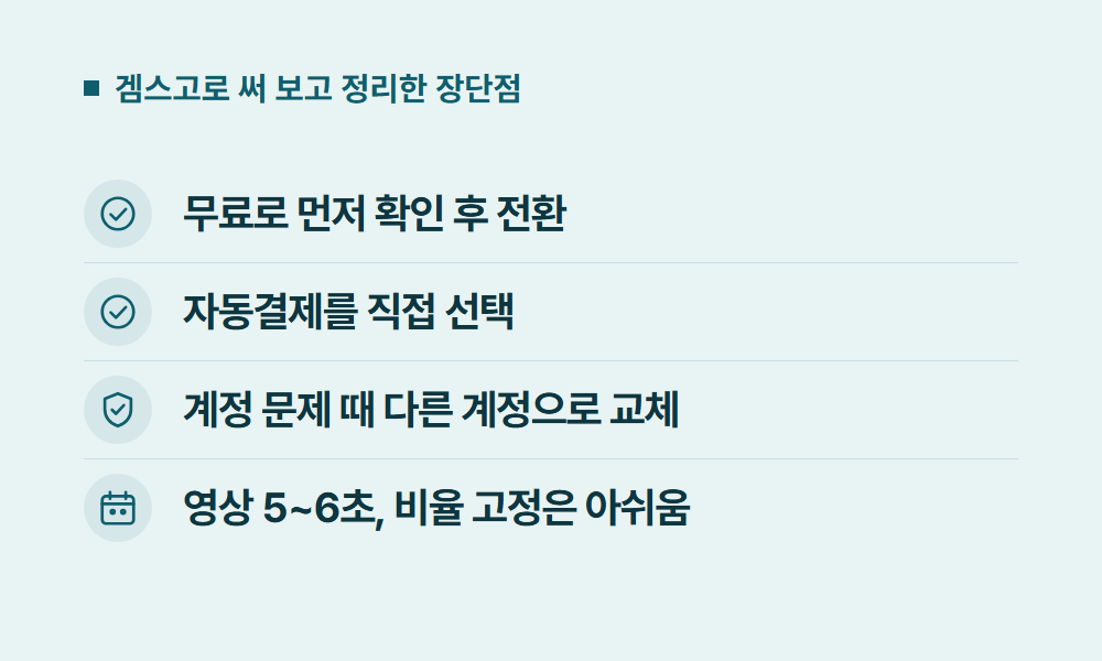 그록가격 겜스고로 써 보고 정리한 장단점