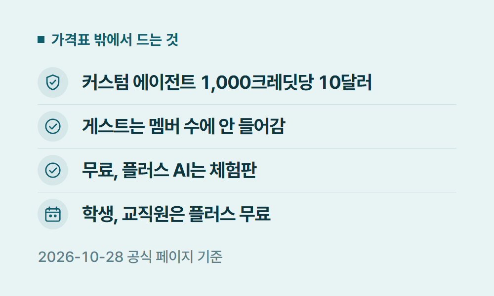 노션가격 가격표 밖에서 드는 것