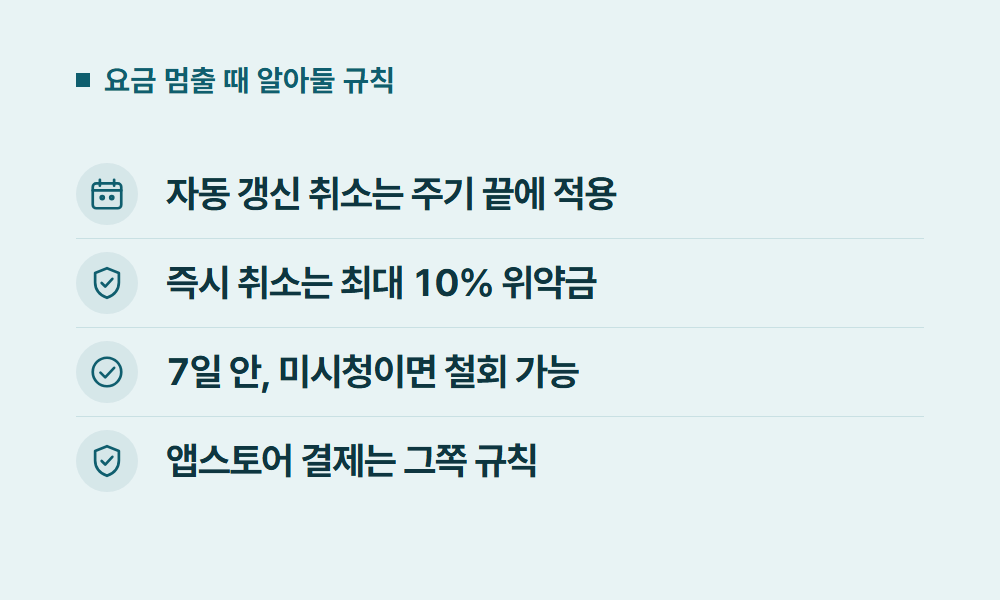 디즈니플러스요금 요금 멈출 때 알아둘 규칙
