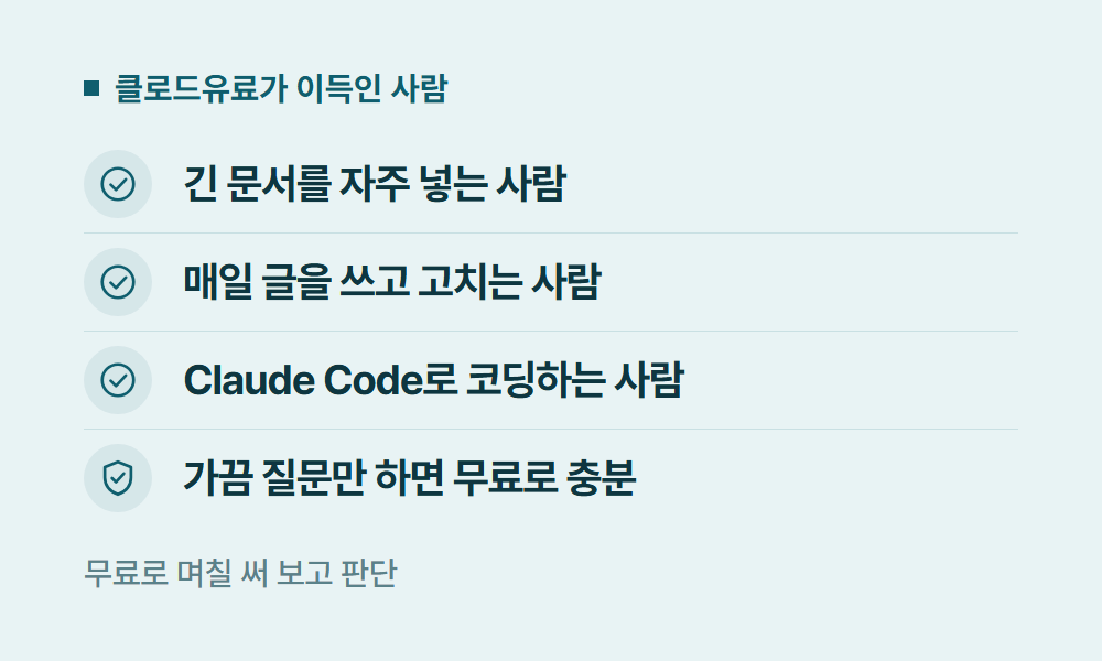 클로드유료 클로드유료가 이득인 사람