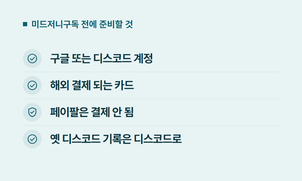 미드저니구독 미드저니구독 전에 준비할 것