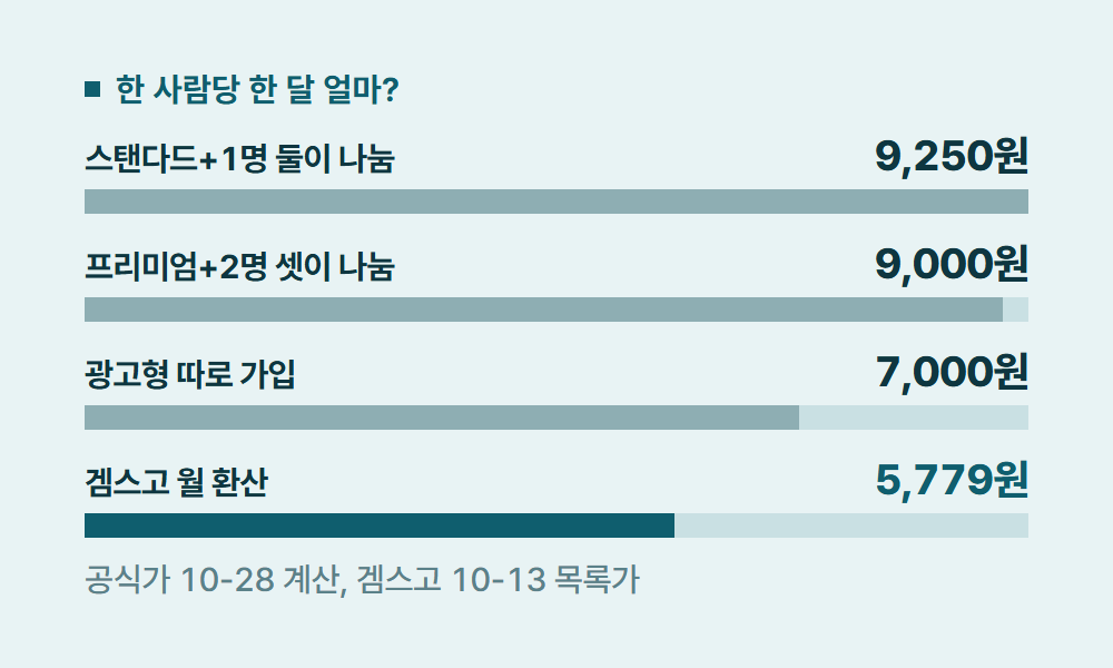 넷플릭스추가회원 한 사람당 한 달 얼마?